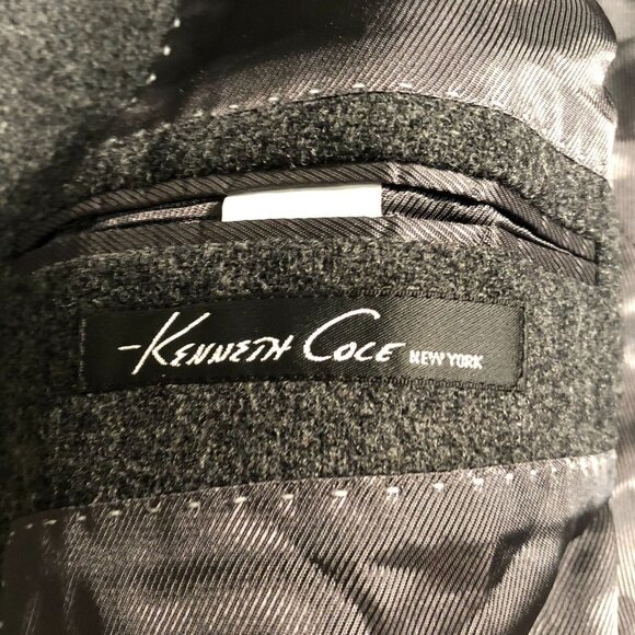 Kenneth Cole New York Men's  Blazer Jacket 48R Wool Gray Double Button Workwear - Picture 3 of 15